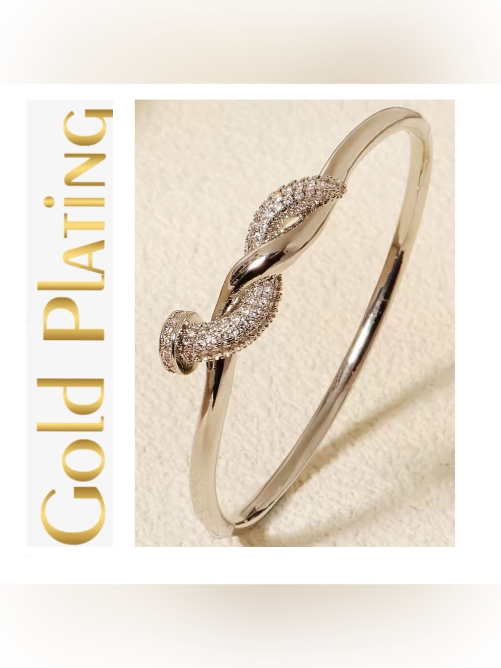 🌟🌟 Gold Plated Twisted Nail Head Bangle Bracelet